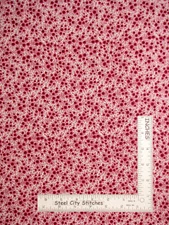 Wildflower Fields Floral Flower Vine Burgundy Cotton Fabric Santee By The yard