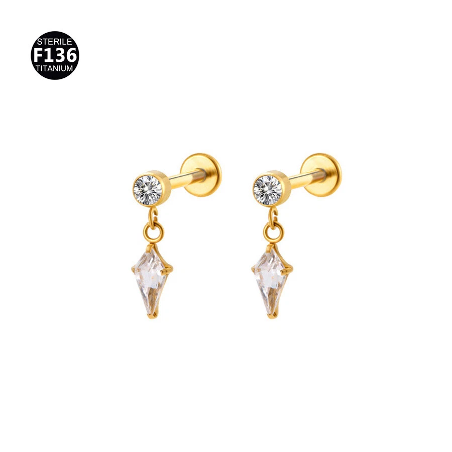 F136 Hypoallergenic Piercing Jewelry Threaded Stud Earring 16G for Cartilage - Image 3 of 4