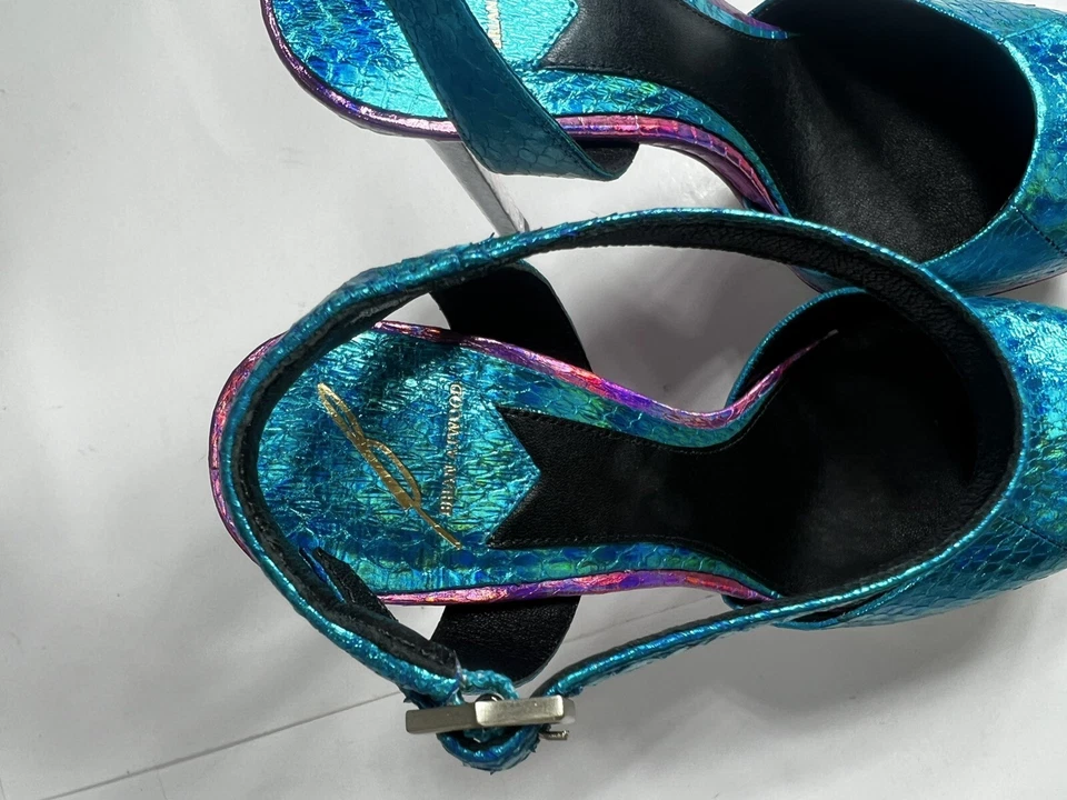 Brian Atwood Heels Fontenay Hologram Snakeskin Platform Pump 7 5” Shoes - Image 4 of 4