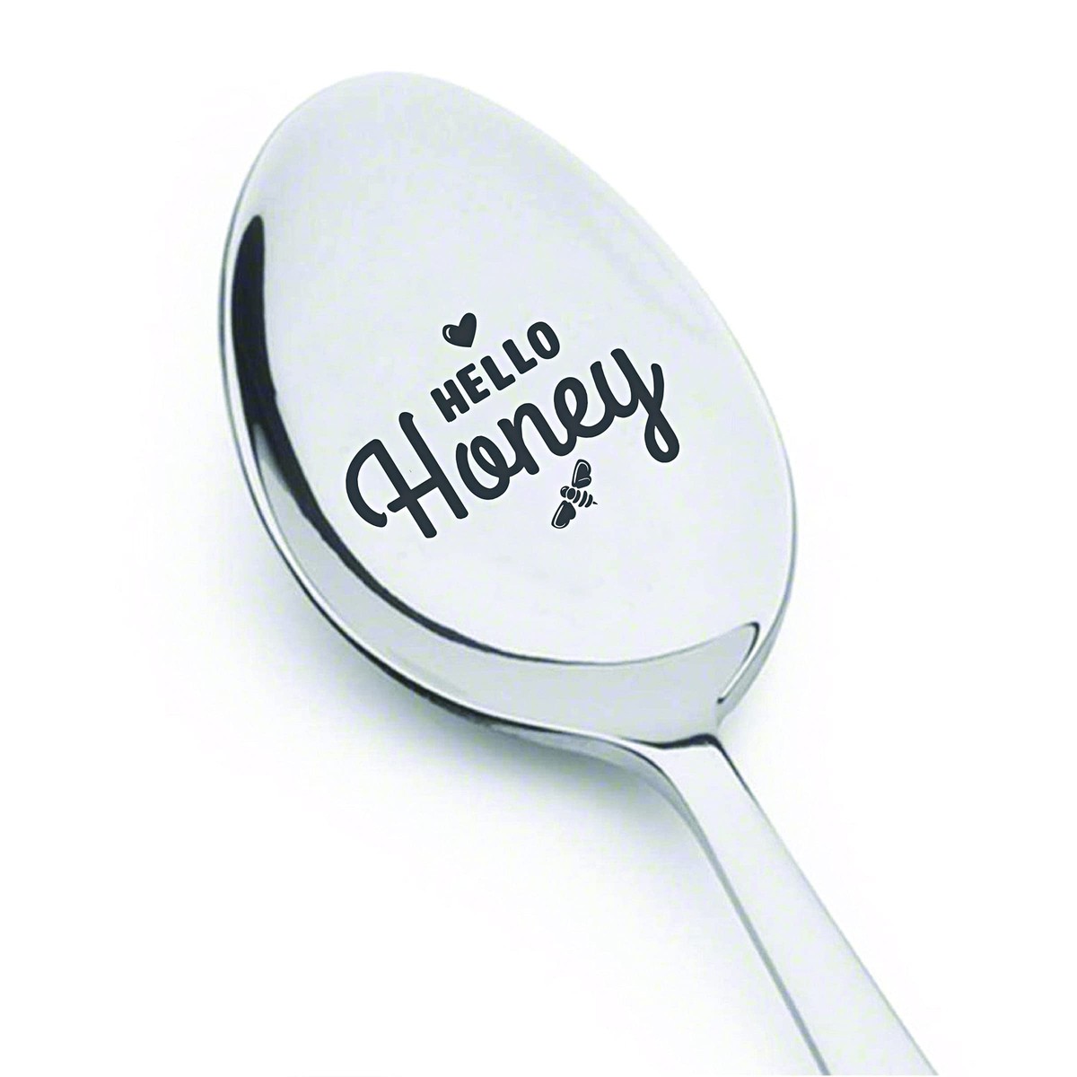 Gravierter Löffel 'Hello Honey' – 17,8 Cm, Edelstahl, Perfektes Geschenk Für Ehefrau, Freundin, Valentinstag