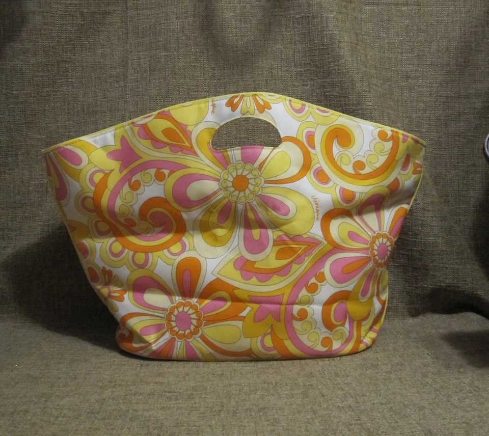 Сумка ручная сумка Clinique верхняя ручка сумка сумочка ретро цветок стиль печати большой - Изображение 3 из 4