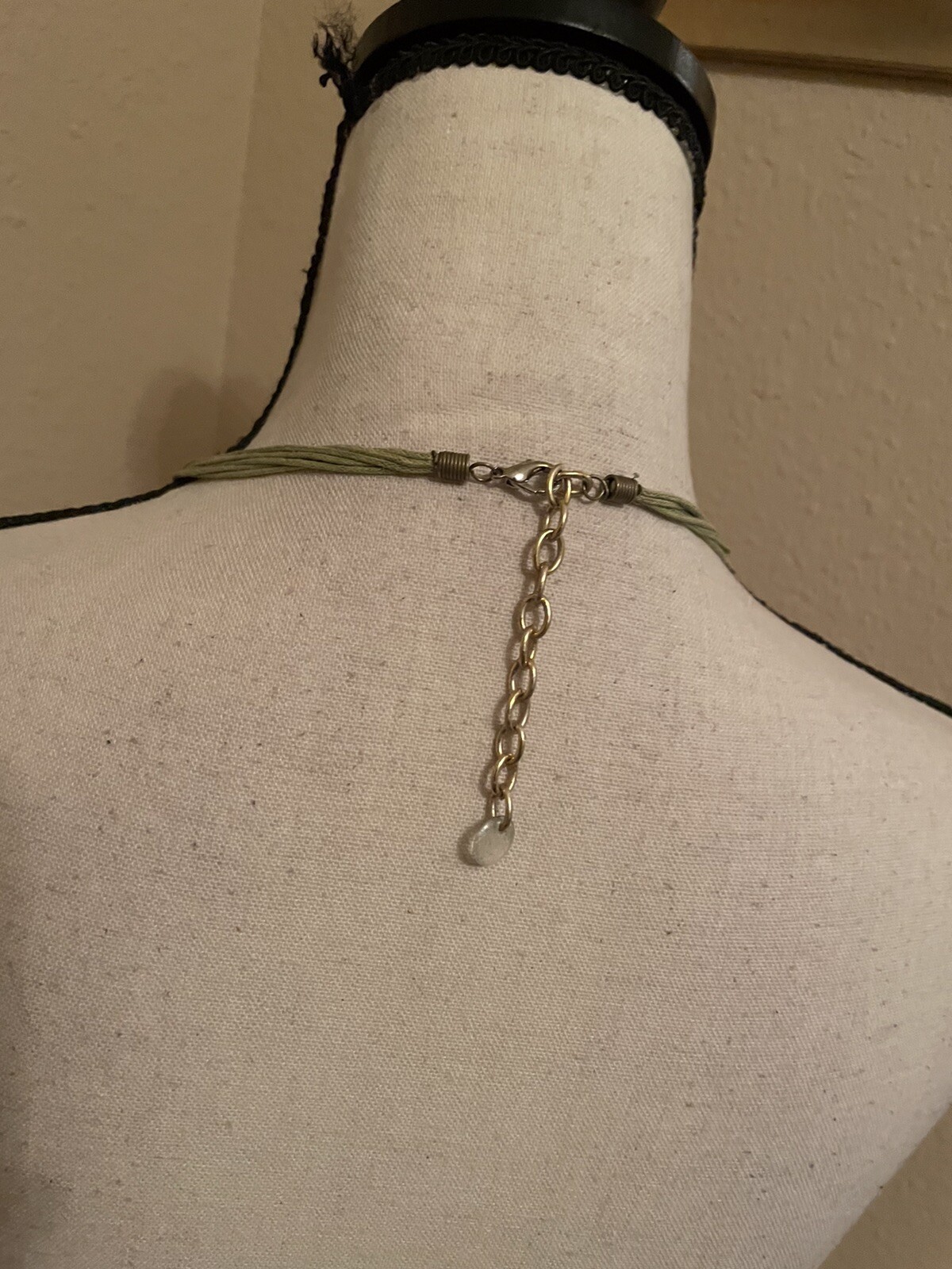 Green Double Strand Beaded Statement Costume Neck… - image 5