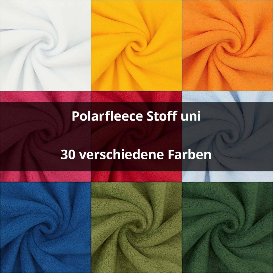 FITZIBIZ Polarfleece Stoff Antipilling zum Nähen, uni (Meterware ab 1,00m)