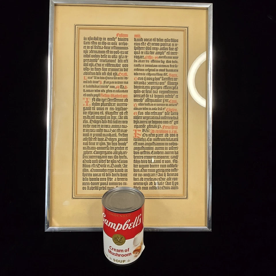 Antigua página de misal alemán enmarcada Foto 2 de 4