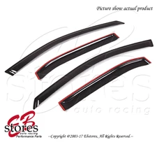 Black Tinted Out-Channel Vent Visor Deflector 4pcs For 07-11 Toyota Camry Sedan