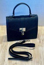 Nanette Lepore Crossbody Bag Purse Magnetic Closure Faux Leather Small Black