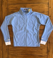 Golftini Cornflower Blue Full Zip Golf Jacket Small Nylon Stretch Thumbholes