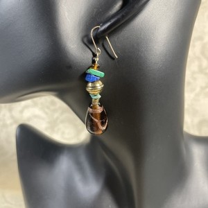 Schmidt Rhea Glass Earrings/Boho Style/Gold-tone/Excellent Vintage Condition.
