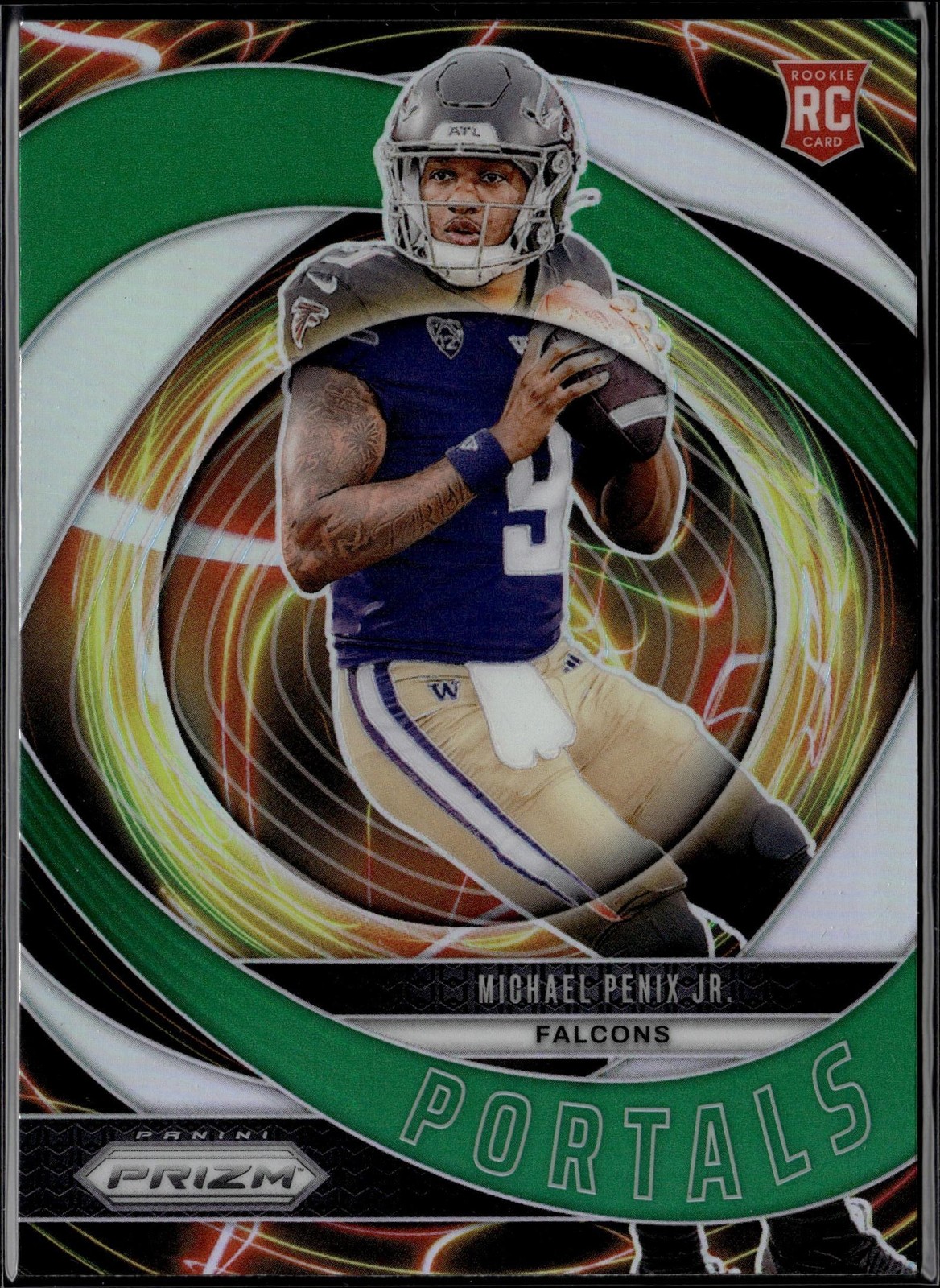 2024 Panini Prizm - Portals Green Prizm #6 Michael Penix Jr.