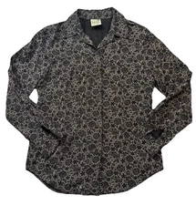 Vintage Australian Made Diesel Button Up Shirt Women’s S Grey Floral Print Great