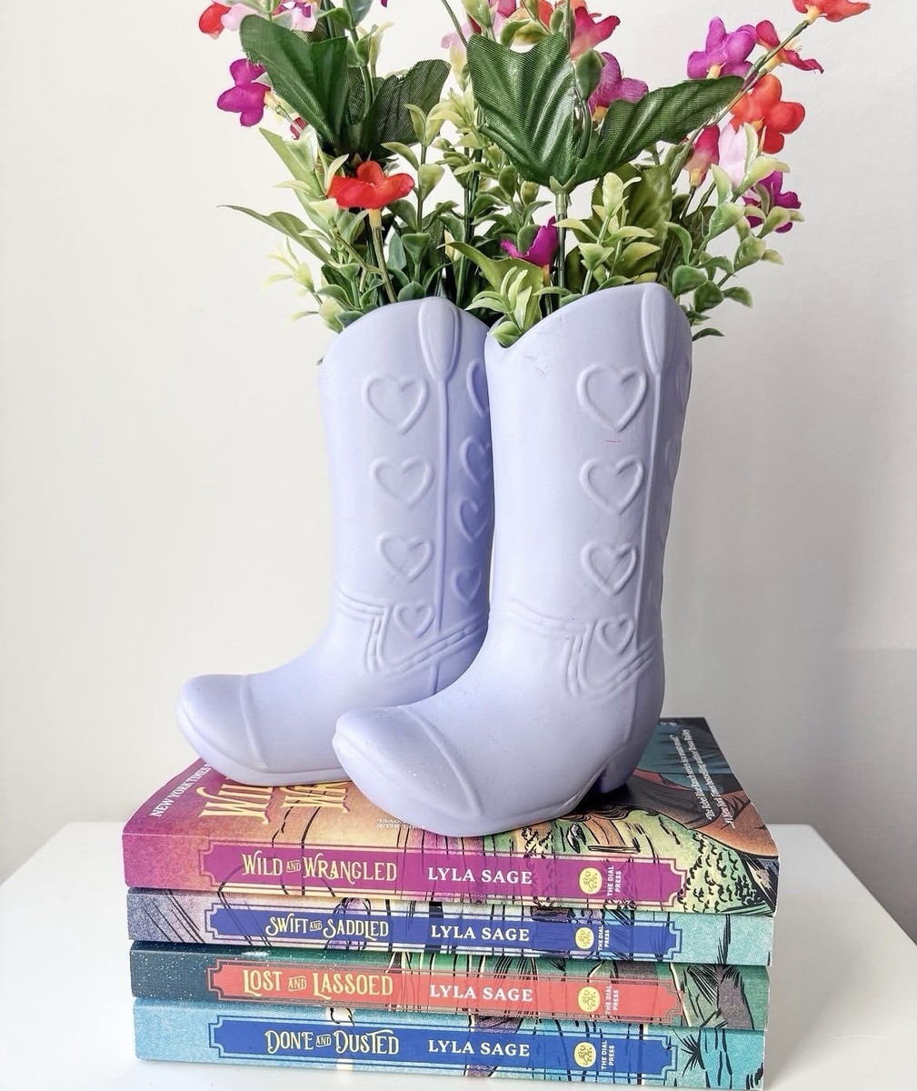 Target Bullseye purple cowboy boot vase | eBay
