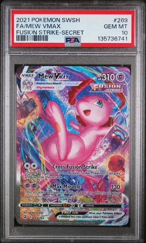 Mew VMAX PSA 10 Alt Art Fusion Strike Pokemon Card 269/264 Sword & Shield FA