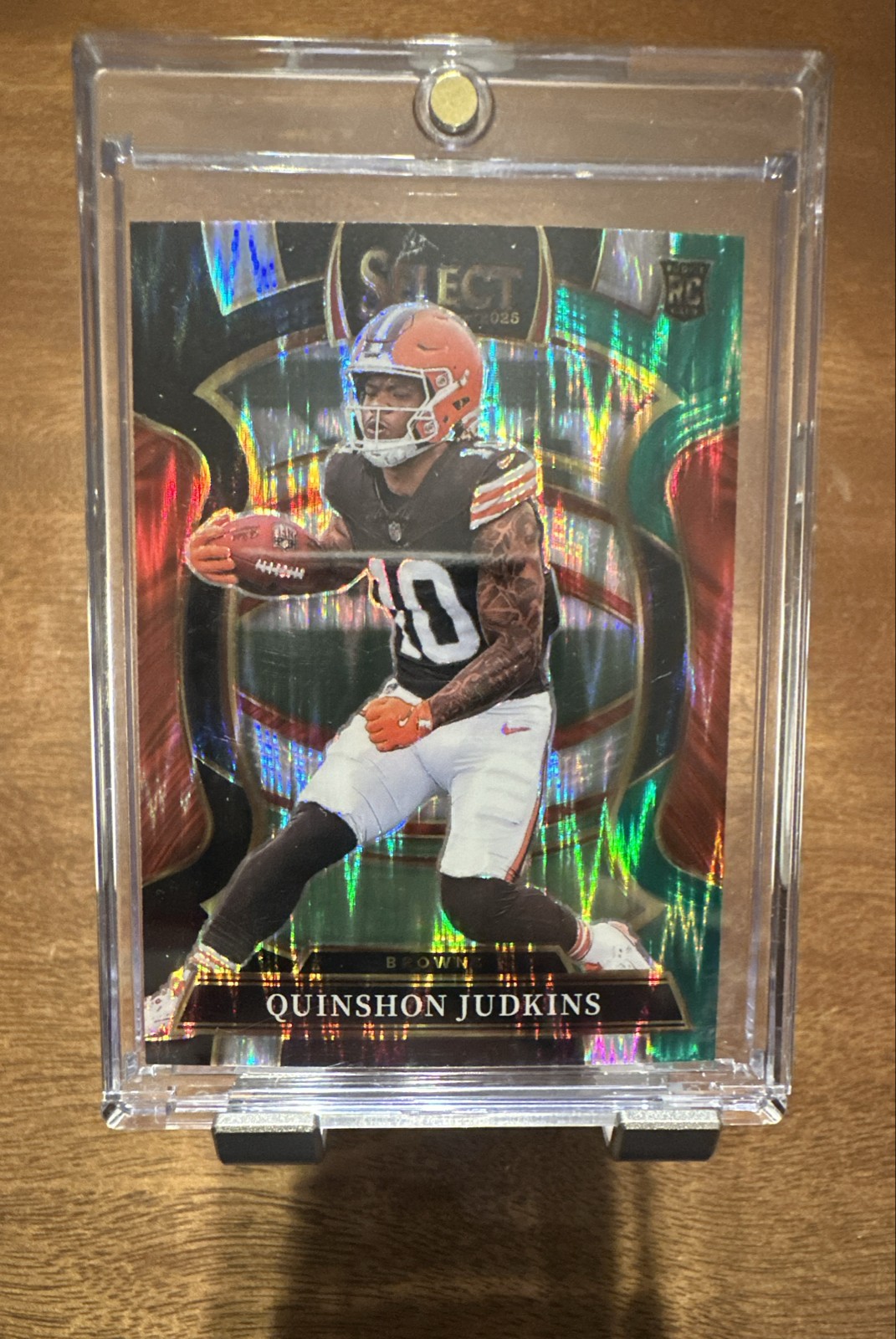 2025 Panini Select - Concourse Quinshon Judkins #55 Black & Green Shock Prizm RC