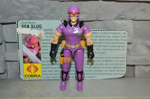 1987 Gijoe Cobra Sea Ray Driver ( Sea Slug ) W/ Filecard & Nr. Mint ~ Mint !