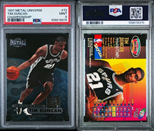 1997 Metal Universe Championship Tim Duncan #72 PSA 9 Graded Spurs Card