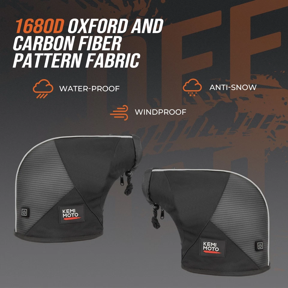 Luvas de guidão aquecidas para snowmobiles Polaris Skidoo Arctic Cat 12V - Imagem 3 de 4