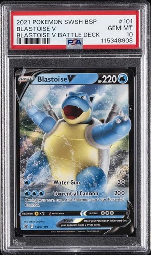2021 POKEMON SWSH BLACK STAR PROMO BLASTOISE V BATTLE DECK BLASTOISE V PSA 10