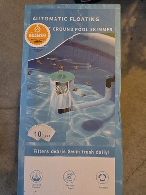 Valdorena Automatic Floating Above Ground Pool Surface Skimmer with 10 Socks