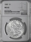 1889-P  $1  MORGAN SILVER DOLLAR  "PHILADELPHIA MINT"  NGC MS62 #8672754-040