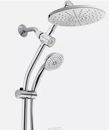 ShowerRail 5-Spray Runde Handbrause mit 9 Zoll Regenduschkopf