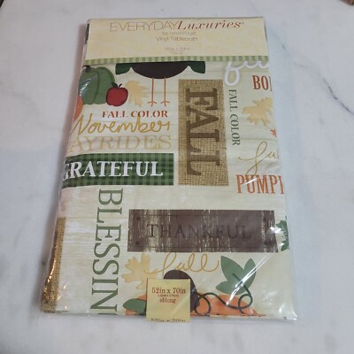 Newbridge Everyday Luxuries Vinyl Table Cloth,  Oblong 52'' x 70''