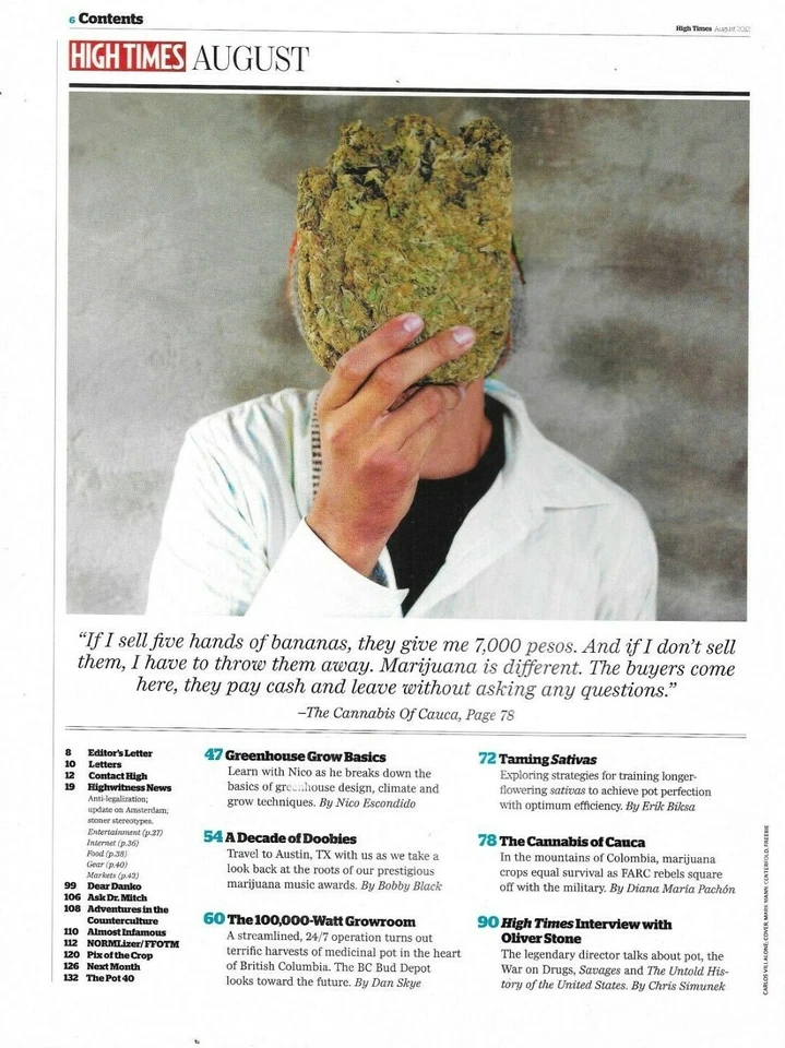 High Times Magazine Oliver Stone Grow Sativas Indoors Greenhouse Gardening 2012 - Image 2 of 4