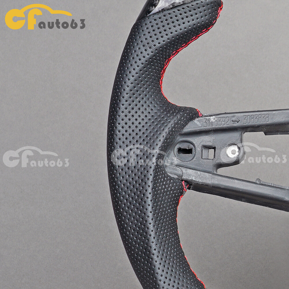 Real Carbon Fiber Perforated Leather Steering Wheel For 2016+ Audi R8 TT TTRS