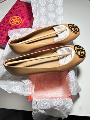 Tory Burch Benton 2 Ballet Flats Size 7.5 Color Blond / Gold 201  Nappa Leather 