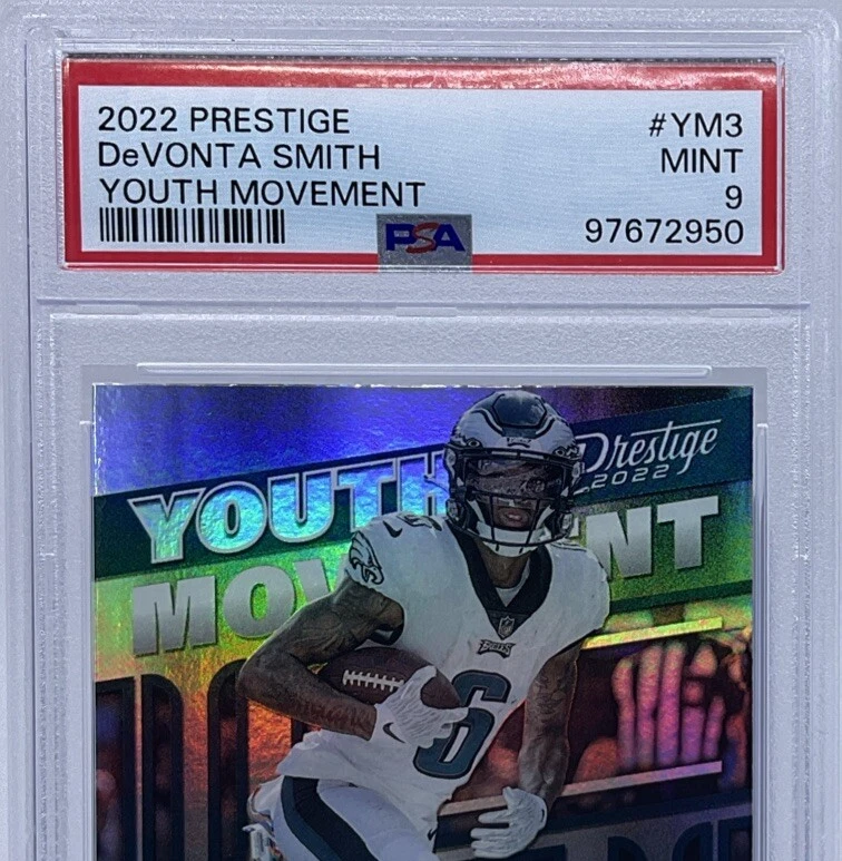 Devonta Smith PSA 9 - 2022 Panini Prestige Youth Movement -Fly Eagles Fly -Tide - Image 2 of 4