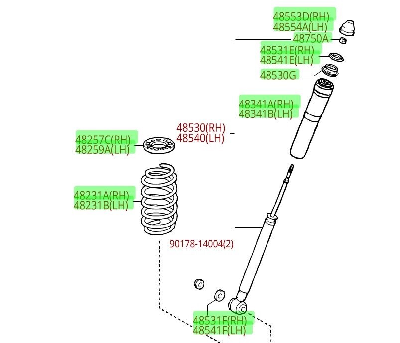 Toyota Sienna 2011-2015 Front & Rear Coil Springs w/Hardware Kit