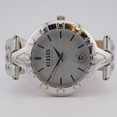 VERSUS VERSACE SCM01 Genuine Leather Quartz Analog Women's Watch New Battery