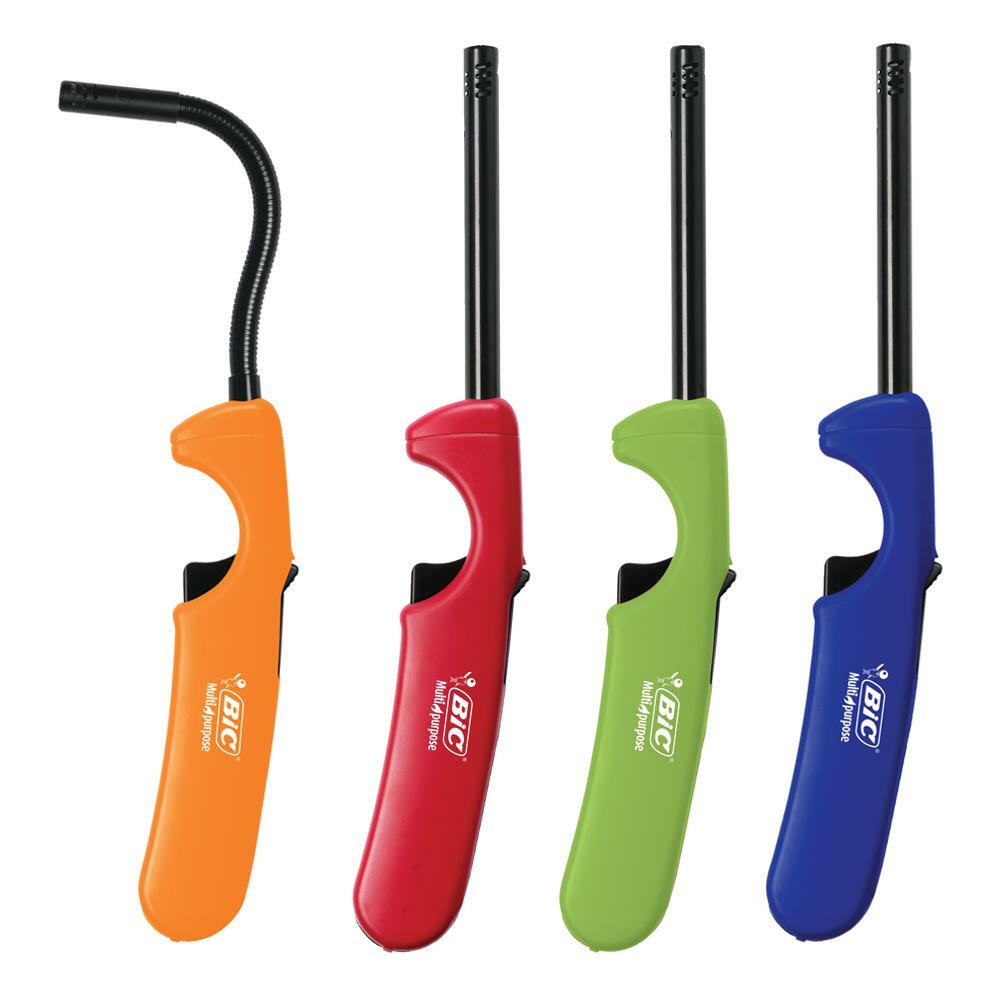 BiC Multi-Purpose Lighter - 4 Lighter Value Pack with 1 Flexible Wand and 3 Fixe