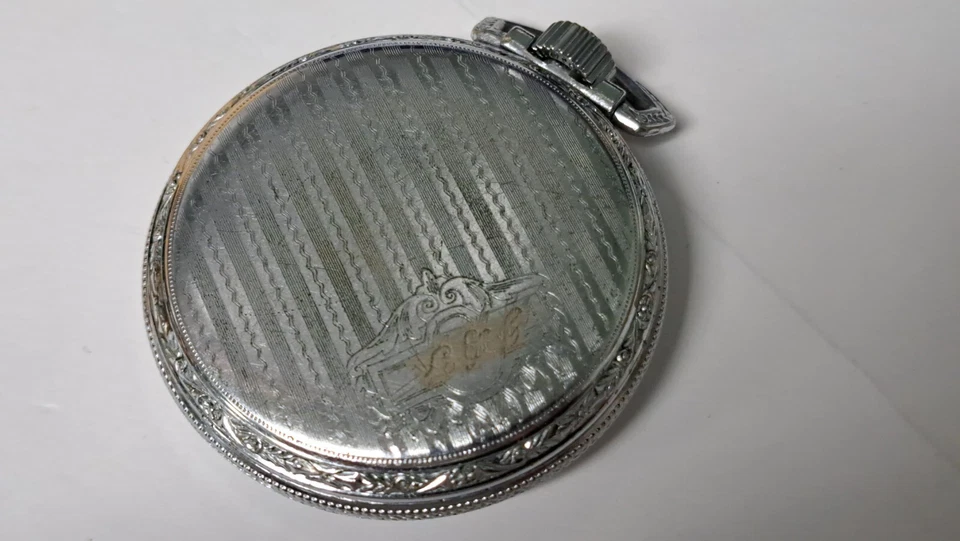 Reloj Bolsillo Vintage Antiguo South Bend 15 Joyas Estuche Plateado Grado 16S Foto 4 de 4
