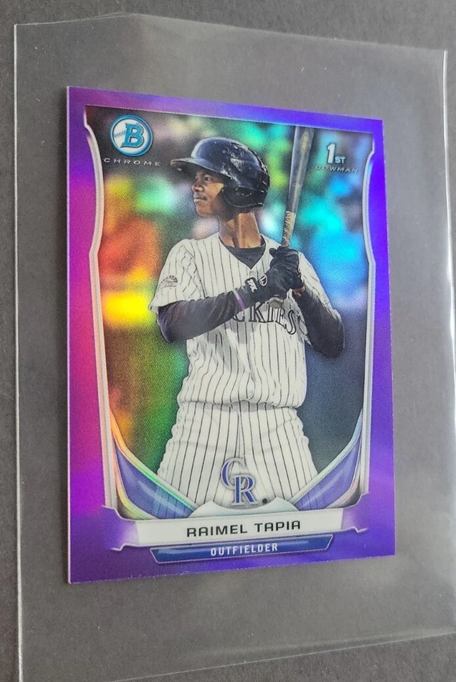 Raimel Tapia 2014 Bowman cromo mini prospectas refractor púrpura #3/3 radiocontrol raro Foto 4 de 4