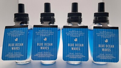 NEW! Set of 4 Bath & Body Works Blue Ocean Waves Wallflower Bulbs 