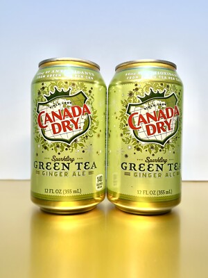   New Rare Limited Edition Canada Dry Sparkling Green Tea Ginger Ale (2 Cans)