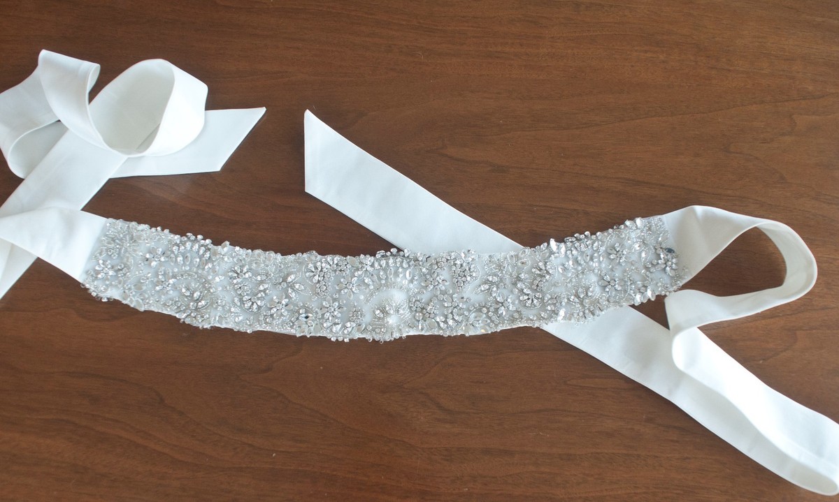JUSTIN ALEXANDER A004 Ivory $895 Silver Rhinestone Wedding  display picture 1