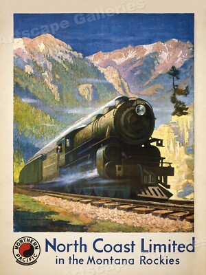 American Vintage Advertising Poster 'North Coast Limited' By Gustav W. Krollmann, 1929 - Vintage Posters By La Belle Epoque - Foto 7
