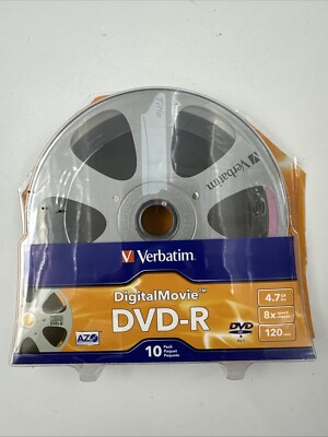 Verbatim 4.7GB 8x Branded Recordable DVD-R Disc (10 Pack) NEW