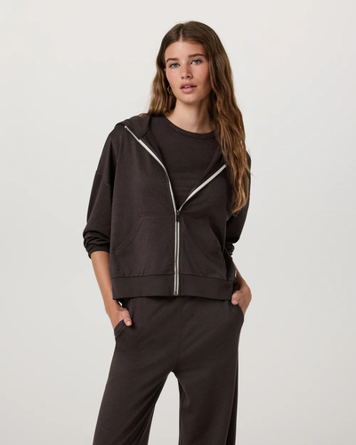Vuori Lg Halo Modern Full Zip Hoodie Java Heather #VW2064 $98 NWT