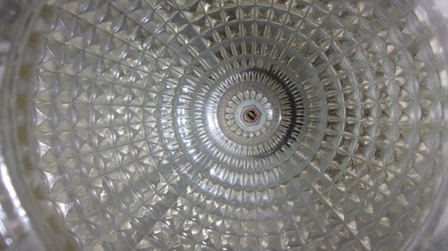 Vintage Diamond Cut Clear Glass Ceiling Light Globe Shade 3 1/8 Inch I.D. - Picture 7 of 10