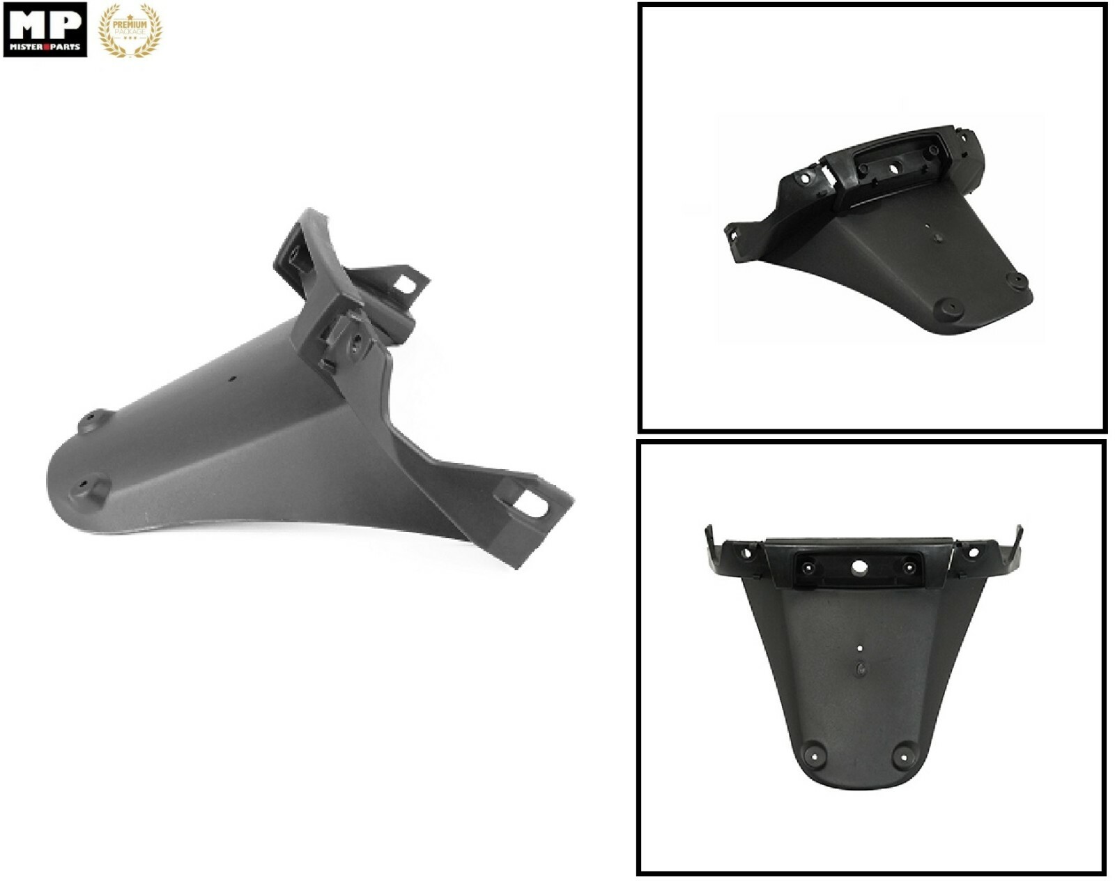 Bavette arrière et porte-plaque pour scooter Piaggio Vespa LX 50 et 125 noir