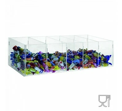 Espositore Per Caramelle In Plexiglass 4 Scomparti Con Sportello – Ideale Per Bar E Gelaterie – 33x25x34 Cm - 3