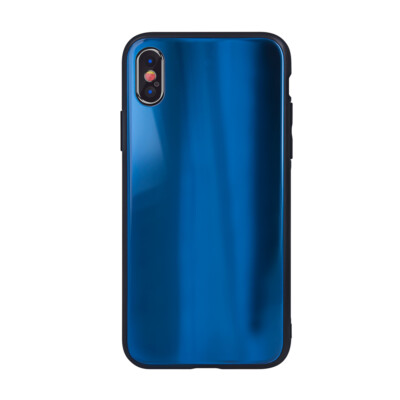 FÜR XIAOMI REDMI NOTE 10 - AURORA GLAS Back Case Hülle Tasche Handy DUNKEL BLAU