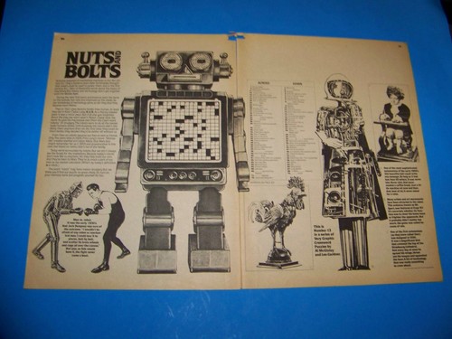Robot Nuts Bolts Crossword Vintage 1981 Article Art From Magazine 
