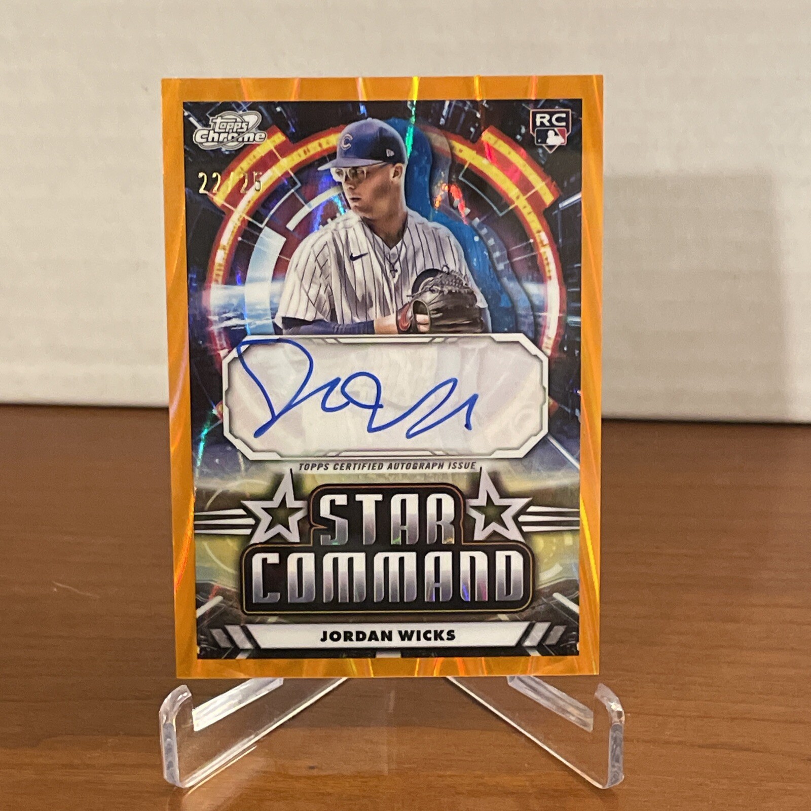Jordan Wicks Orange Star Command Auto /25 - 2024 Topps Chrome Cosmic