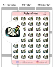 Study Icon Planner Stickers, Assignment Icon Planner Sticker, Homework Sticker