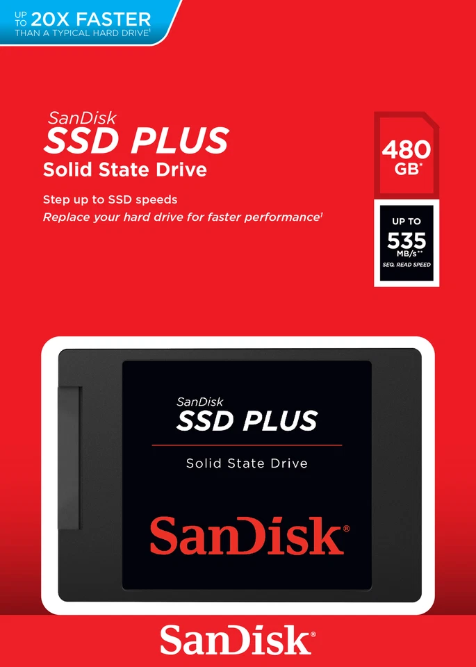 480GB Sandisk Plus Serial ATA III 6GB 2,5-Zoll-interne Solid State Drive - Bild 4 von 4