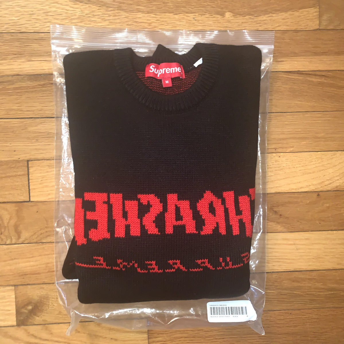 Supreme Thrasher Sweater Black Size Medium DS NEW IN PLASTIC FW21