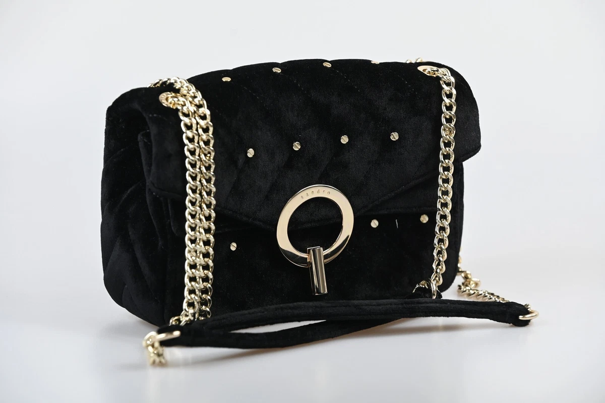 SANDRO Yza Bag Womens ONE SIZE Crossbody Rivet Quilted Black
